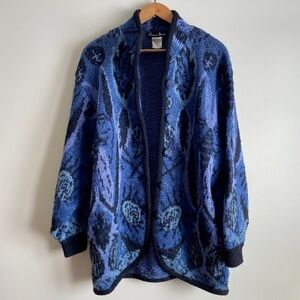 Vintage Richard Martin Mohair Wool Blend Lagenlook Cardigan Sweater w/ Pockets